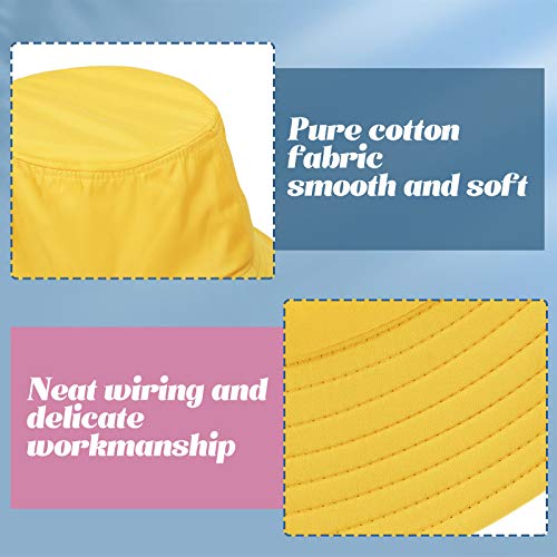 Geyoga 8 Pack Cotton Bucket Hat Foldable Packable Fishing Hat Beach Cap For Kids Teen Girls Women Men (Rich Colors) #TOP3