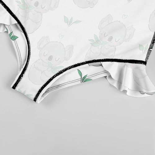 Image of Girls One Piece Swimsuit Lovely Cute Animals Ruffles Swimwear Bathing Suits 3-12 Years