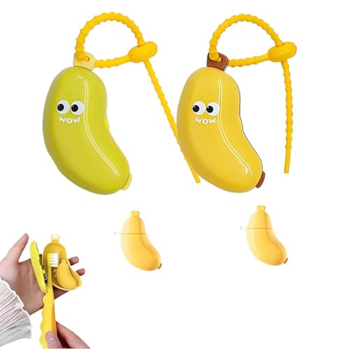 JYNXOR 2 Pezzi Di Protezione Per Spazzolino A Banana, Portaspazzolino Portatile Con Dispenser Di Dentifricio In Silicone, Organizer Da Viaggio Compatto, per Spazzolino la Casa l'hotel e l'esterno