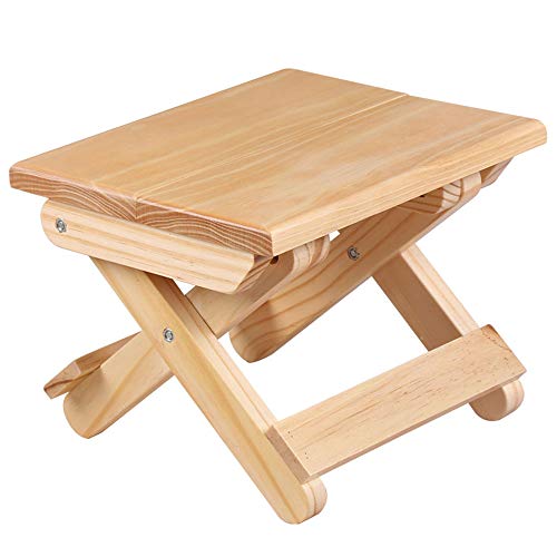 WYZBD Solid wood folding stool portable home outdoor wood Mazar fishing chair small bench