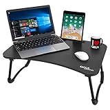 Gizga Essentials Multi-Purpose Portable Wooden Laptop Table (Black)