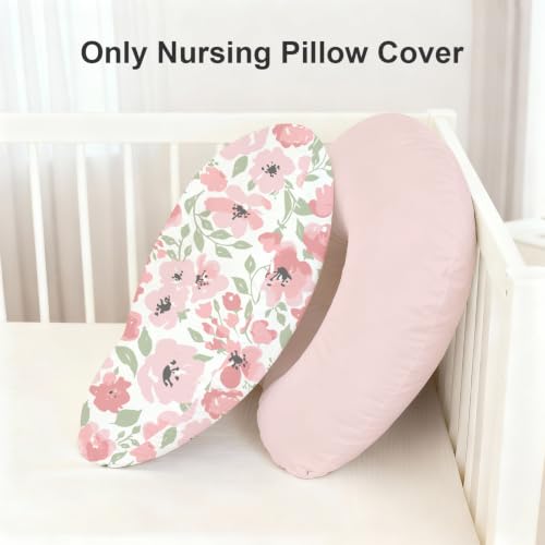 Image of Little Grape Land Nursing Pillow Covers 2 Pack, Soft & Breathable Removable Breastfeeding Pillows Covers for Feeding Pillows, Nursing Pillow Slipcover for Baby Girls Boys, (Flower)