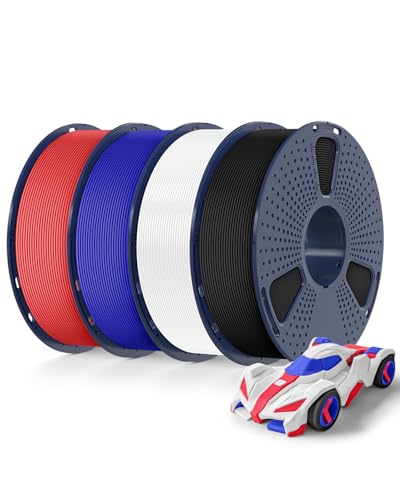 Image of SUNLU High Speed PETG Filament 1.75mm 4KG Bundle, 3D Printer Filament 4kg, 1kg per Spool, Pack of 4, 4 Colors, Black+White+Blue+Red