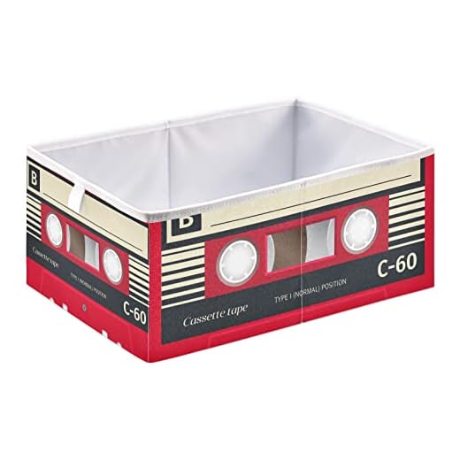 Plastic Audio Cassette Tape Storage Basket Storage Bin Rectangular Collapsible Shelves Basket Cloth Baskets Containers Organizer for Closet Shelf Car