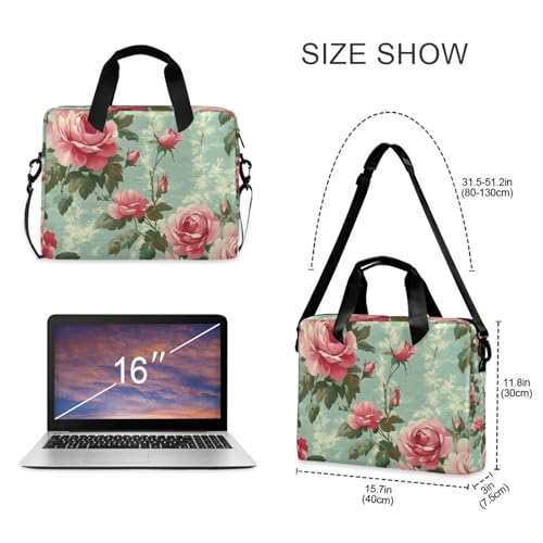 Maletín para portátil con estampado floral rojo, 13-15.6 pulg miniatura 5