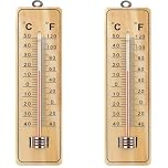 Wall Thermometer for Indoor and Outdoor Use (Pack of 2) Measure Room Garden Greenhouse Office Temperature Measures Fahrenheit and Centigrade Dual Scale °C/°F