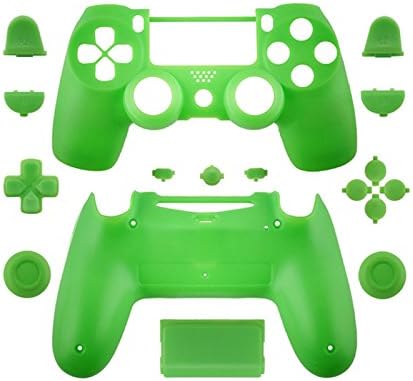 Matte Controller Case Collection Full Housing Shell + Full Buttons for PS4 PlayStation Slim Pro (JDM-040) Controller (Green)
