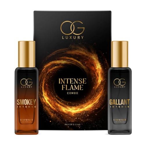 Intense. Flame Combo | Smokey & Gallant Intense | Luxury Fragrances Long lasting, Premium Perfume for Men | For All Occasions | Gift For Men, 40 ml, Pack of 2