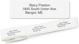 Personalized Return Address Labels, Roll of 250 Gloss White Self-Adhesive Labels Without Dispenser, Customize with Name & Shipping Address, Colorful Images