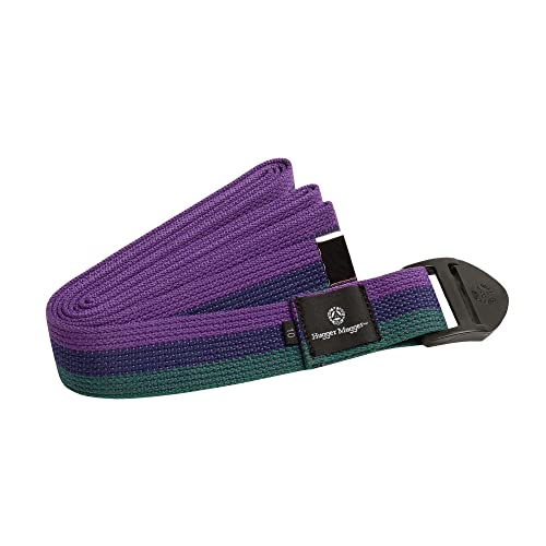 Hugger Mugger 10 Ft. Cinch Cotton Yoga Strap - Multi-Stripe - Super Strong Cotton, Quiet Cinch-Style Buckle, Long Length Great For Taller People #TOP6