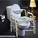 Mefeir 550 lbs Heavy Duty Drop Arm Medical Bedside Commode Chair, Homecare Toilet Seat with Safety Steel Frame, 6 Quart Capacity Pail, Adjustable Height Support Tool-Free Easy Assembly Blue Grey