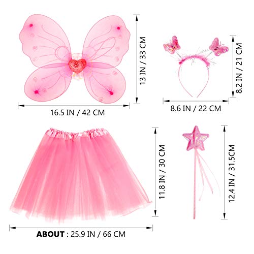 SOIMISS Pouco Meninas Conjunto Traje Com Asas de Borboleta de Fadas Tutu Varinha Cabeça
