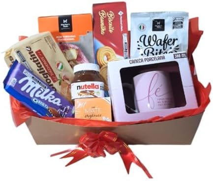 Cesta Premium Café Da Manhã Com Produtos Importados E Caneca