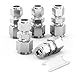 TAISHER 5PCS 304 Stainless Steel Compression Tube Pipe Fitting Connector, 3/8
