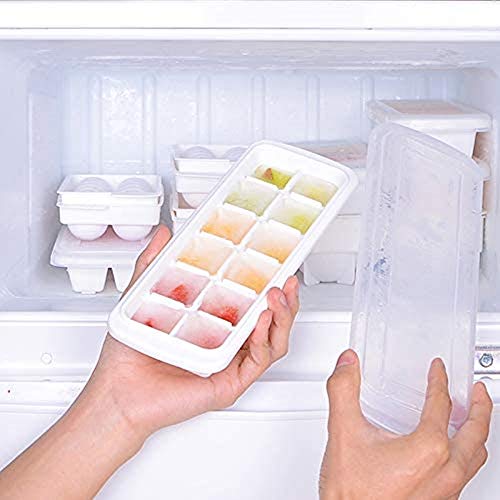 3 Packs Ice Cube Trays,Easy Release Ice Cube Tray Make 36 Ice Cubes,Odor Free Stackable Ice Tray with Clear Removable Lids - Thumbnail 6