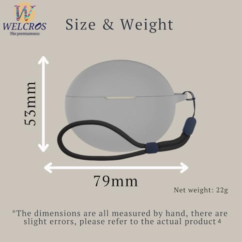 Image of WELCROS Soft Silicone Protective Case Cover for OnePlus Buds 4 (Lanyard Grey)
