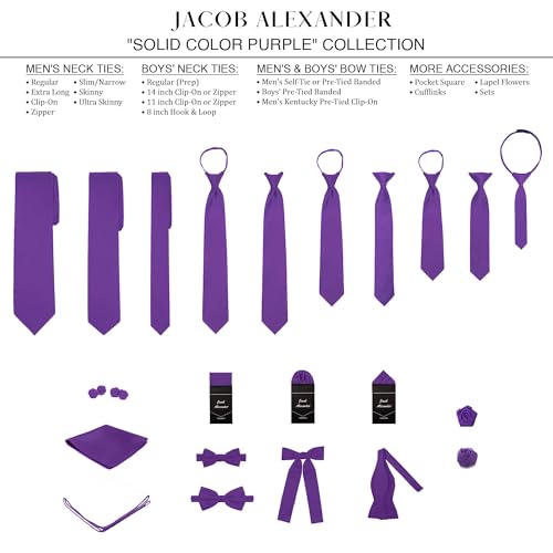 Image of Jacob Alexander Men's Extra Long Solid Color Tie