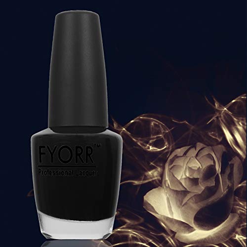 Image of Midnight Black Professional Nail Polish | Long Lasting, Quick Dry, Chip Resistant, High Shine Nail Paint | Smooth & Easy Application, Vibrant Trendy Shades for Women & Girls Party Daily Use 15ml