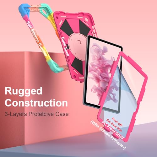 Image of Nitupai Case for Galaxy Tab A11+ Plus 2025 / A9+ 2023 11 Inch, Rainbow Pink