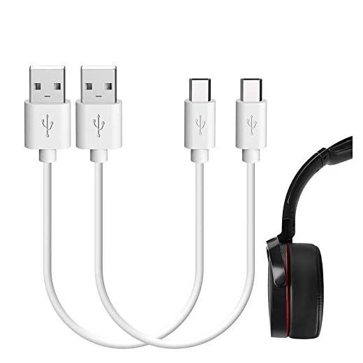 Geekria Laddningssladd för hörlurar för Söny PlayStation-Gold Platinum MDR-XB950B1 MDR-XB650BT WH-CH700N WH-1000XM2 MDR-1000X/USB-A till mikro-USB-kabel för Söny hörlurar (vit 2-pack 1FT)