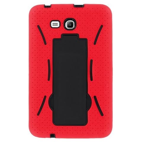 KIQ Galaxy Tab A 7.0 Case T280 2016, Heavy Duty Impact Drop Protection Dual-Layer Case Cover with Stand for Samsung Galaxy Tab A 7 inch SM-T280 SM-T285 (Hybrid Red) Cover