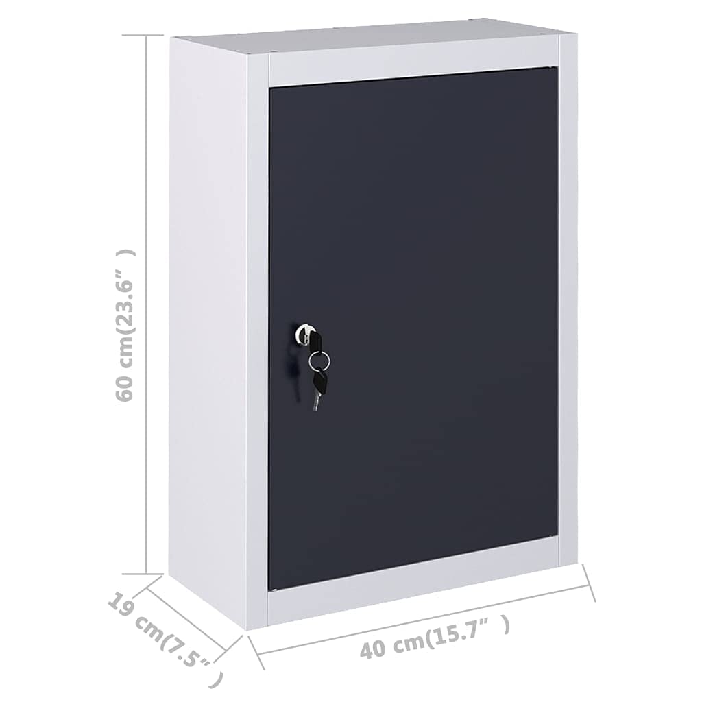 INLIFE Armario para herramientas de pared, diseño industrial, metal gris y negro, 5,65 kg, 145354