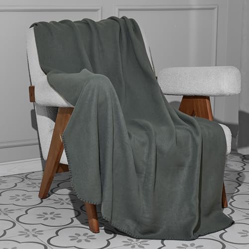 CAI TENG Fleece Blankets Bulk 6 Pack Throw Blankets for Couch Bed 50x60 inch Kids Blanket Warm Soft Cozy Travel Blankets Lightweight Pet-Friendly Small Throws Camping Gifts Green-Grey by CAI TENG - Image 2