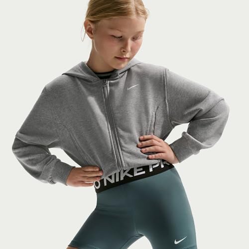 Image of Nike Girls' Pro Shorts (Little Big Kid), Mineral Slate /White