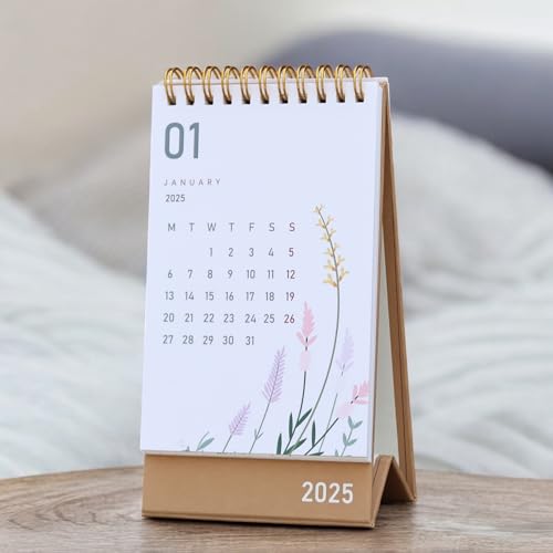 2025 Desk Calendar - Standing Flip 2025 Desktop Calendar with Thick Paper Size : 6 x 4 inch for Office,School,Family (multicolor) 2