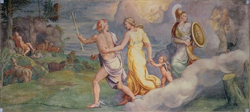 PSVDCTOO Retro Pinturas Murales Carteles Impresiones el juicio de Paris de Giulio Romano para Decoración Pared 60x90cm