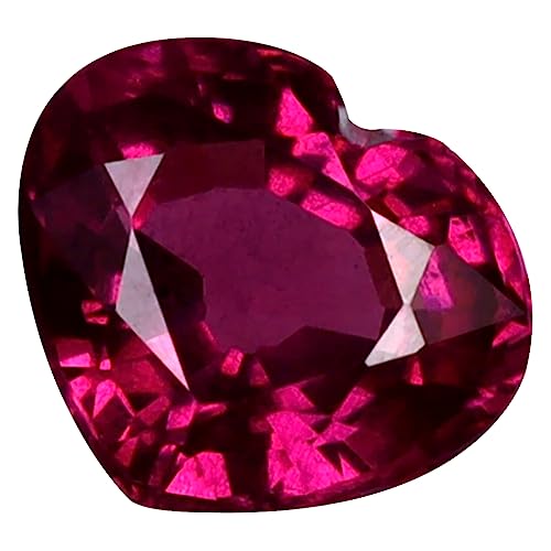 Grenat Rhodolite naturel 1.01 ct taille coeur 7x6mm pierre précieuse rose violacé Tanzanie
