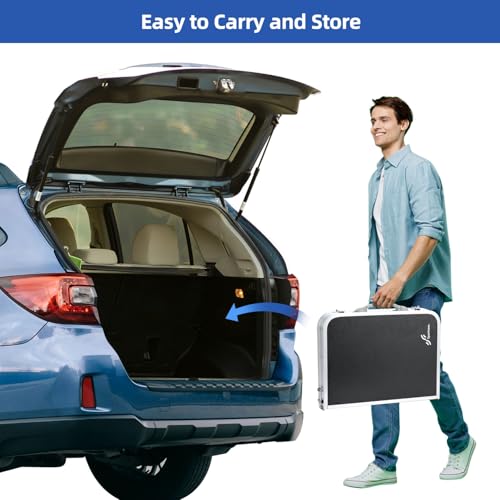 Sportneer Folding Camping Table, 4 Adjustable Height Small Folding Table 60cmL× 40cmW Portable Camp Tables with Mesh Layer for Outdoor Camp Garden Picnic Dining Cooking - Image 9
