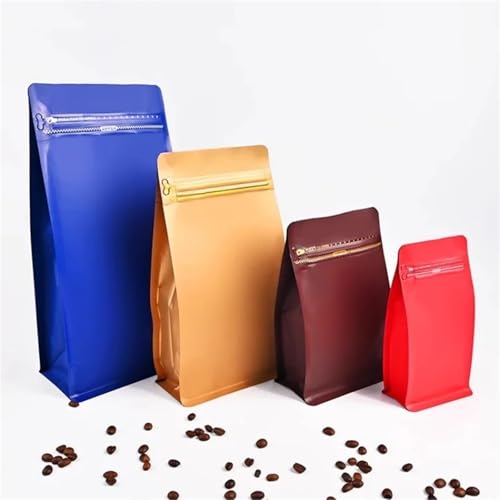 Bolsas de granos de café con válvula y papel de aluminio sellado 7