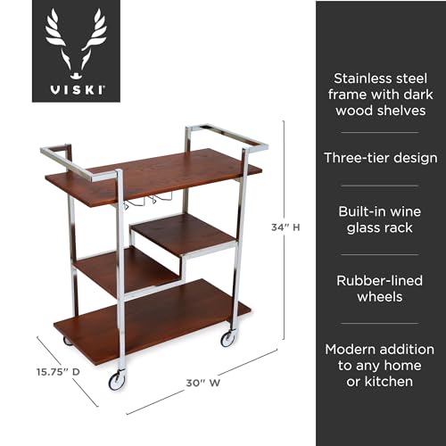 Carrito de vino para espacios pequeños mueble bar de cócteles interior Viski 4