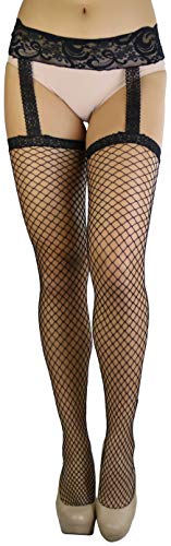 Image of ToBeInStyle Women's Attached Garter Belt Suspender Nylon Stocking Pantyhose