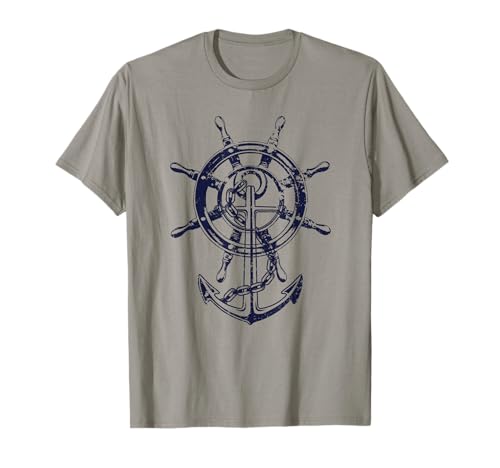 Anchor & Rudder Cool Sailing Design Regalo Náutico Hombres Mujeres Camiseta