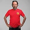 Spain Football Shirt - Mens Spain Flag Badge T Shirt - Retro Football European Country 2021 2020 Supporters Red 1920 Tee Him - Spanish Tournament Footy Soccer Top, S, Red #4
