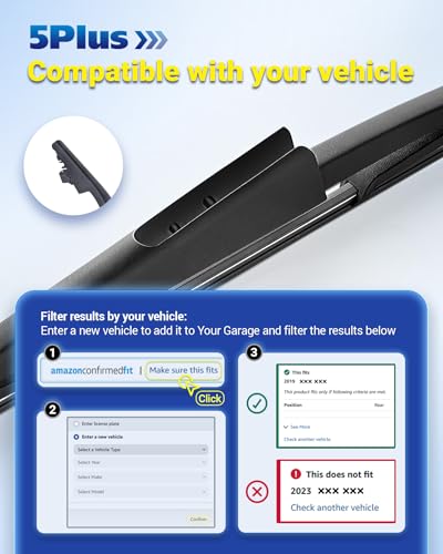 Image of 5 PLUS 16 inch Rear Wiper Blade Replacement for 2015-2009 Ford Expedition /2015-2009 Lincoln Navigator BACK Windshield Wiper Blade,OEM Quality Original Equipment Replacement