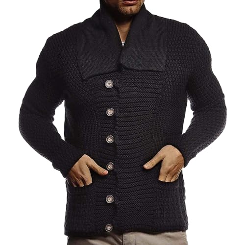 Pull cardigan boutonné pour hommes DGKaxiyaHM en maille premium avec finitions de qualité