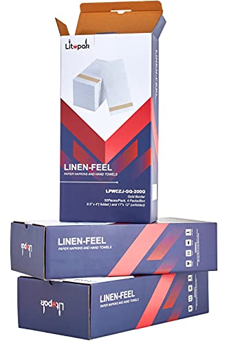 Serviettes de table jetables chic pour mariage et réception lot de 200 effet lin - 7