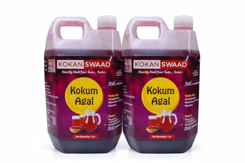 Image of KOKANSWAAD Kokum Agal 1L | Natural Kokum Syrup Concentrate for Solkadhi & Sharbat | Traditional Maharashtrian Juice | Cooling Summer Drink | New Combo (Pack of 2)