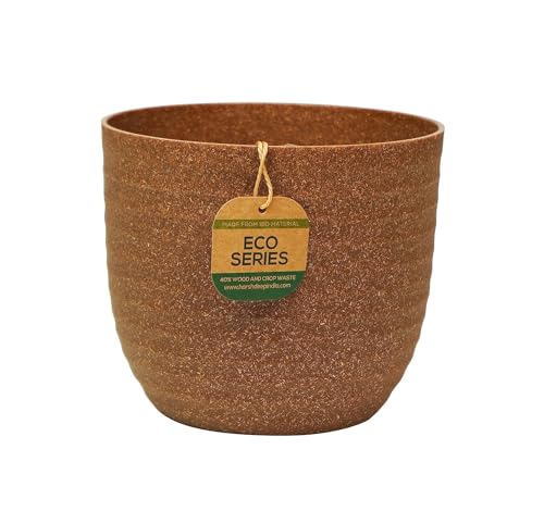 Image of Verona Eco Series-5.5 Inch Eco-Friendly Natural Fiber Small Planters: Decorative Round Plant Pots Set of 2 for Indoor Home Living, Bedroom, Office, and Tabletop Decor (Brown)