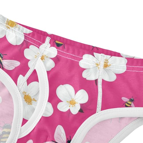 Wusikd Cute Bees Boys' Underwear Cotton Flowers Boys Briefs Soft Toddler Underwear 2T4