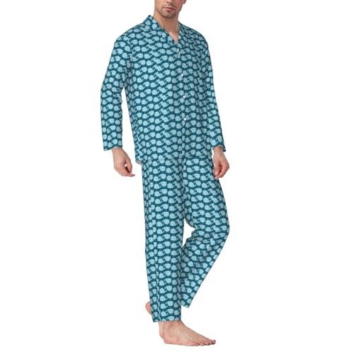 Pyjama pour hommes avec motif baleines idéal pour tenue de voyage - 2