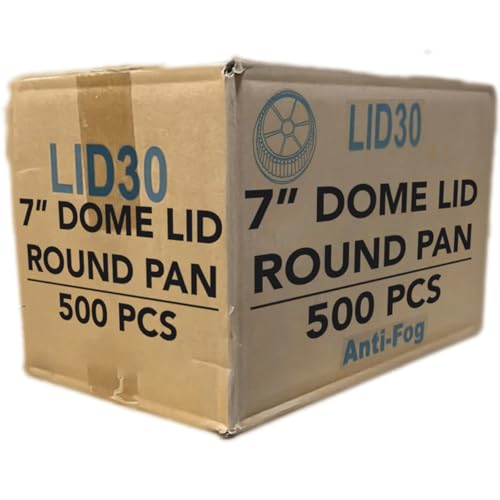 VeZee 7 Inch Round Aluminum Flat Dome Lids for Round Pans | 1000 Count