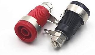 50pcs 4mm Binding Post Nut Panel Mount Terminals for Multimeter Banana Socket Probes Banana Jack Connector Red and Black