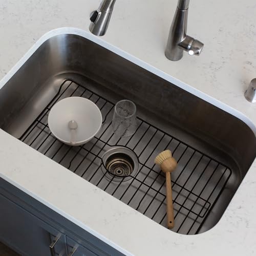 Better Houseware Sink Protectors for Kitchen Sink, Protective Metal Grid, 24.125x12.75x1 inches, Black Kitchen Sink Mat to Shield Sink Base from Scratches, Rust-Resistant Coating, XL