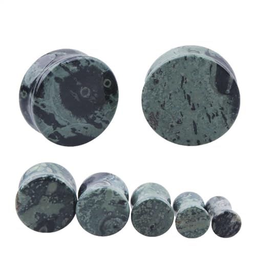 2 PCS Stone Ear Tunnels Plugs (5-25mm) Big Gauges Stretching Punk Body Jewelry For Men & Women Body Piercing(A,16mm)