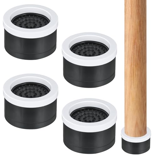 Wensdr Confezione da 4 rialzi regolabili per mobili da 4,3-5,6 cm, in gomma antiscivolo, per lavatrice, letto, tavolo, divano, per gambe di mobili larghe 6,3 cm