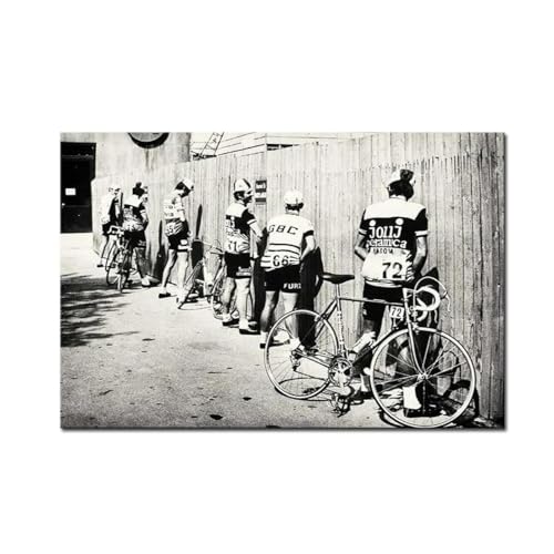 Affiche cycliste vintage noir et blanc pour sublimer votre déco de salon